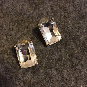 Clear rectangular rhinestone studs